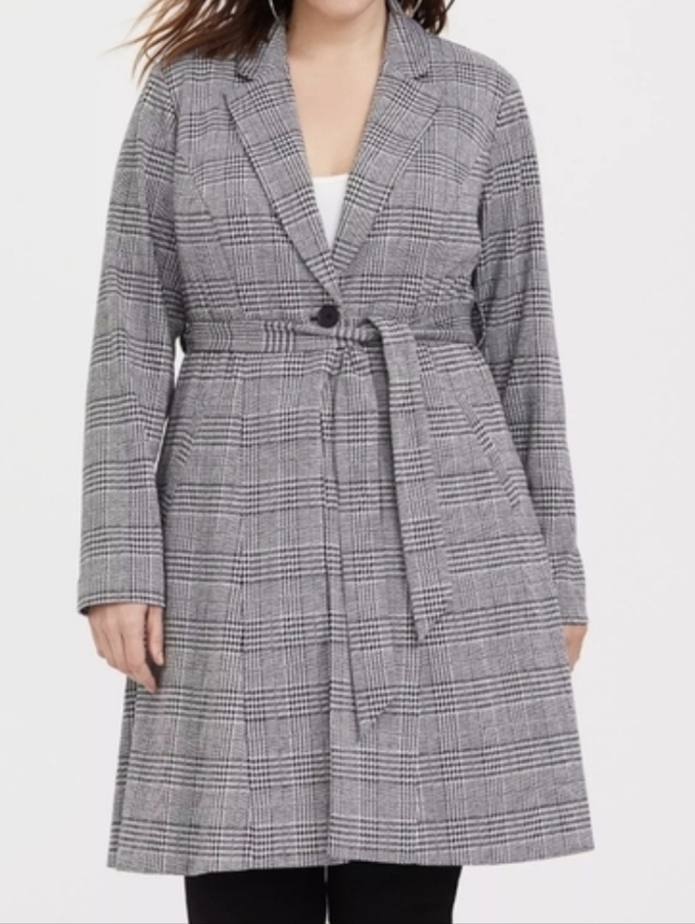 Torrid Gray Plaid Belted Coat ...size:0